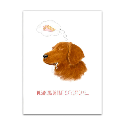 Dreaming of Cake - Funny Dog Birthday Card
