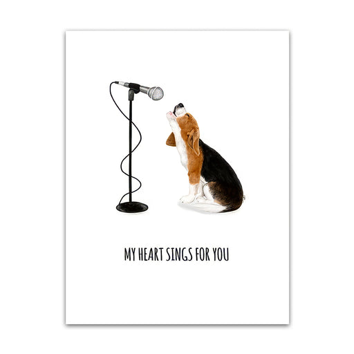 My Heart Sings For You - Dog Greeting Card