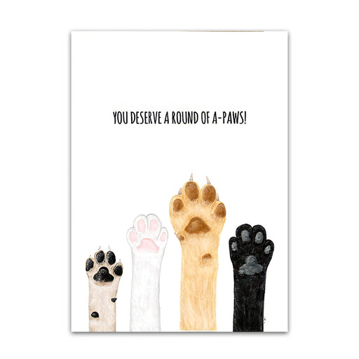 A Round of A-Paws! - Dog Greeting Card