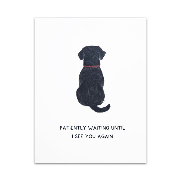Patiently Waiting - Funny Dog Greeting Card