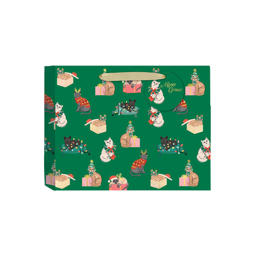 Cozy Catmas Paper Gift Bag - Medium