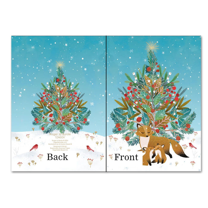 Fox Family Joyful Holiday Cards