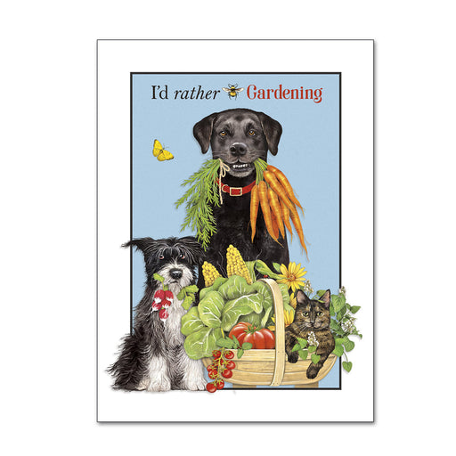 Pets Gardening Birthday Card