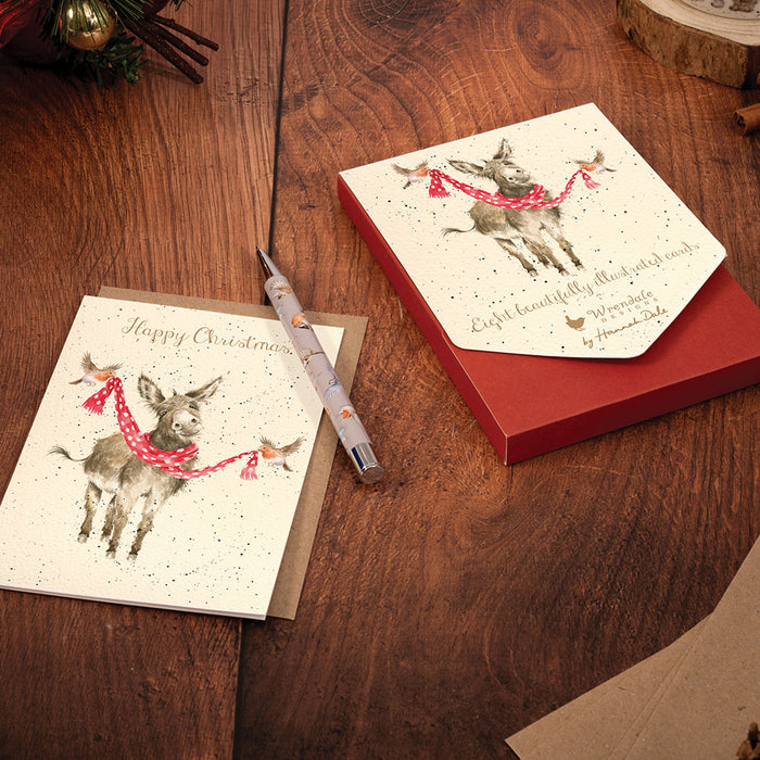 All Wrapped Up Donkey Christmas Cards by Wrendale