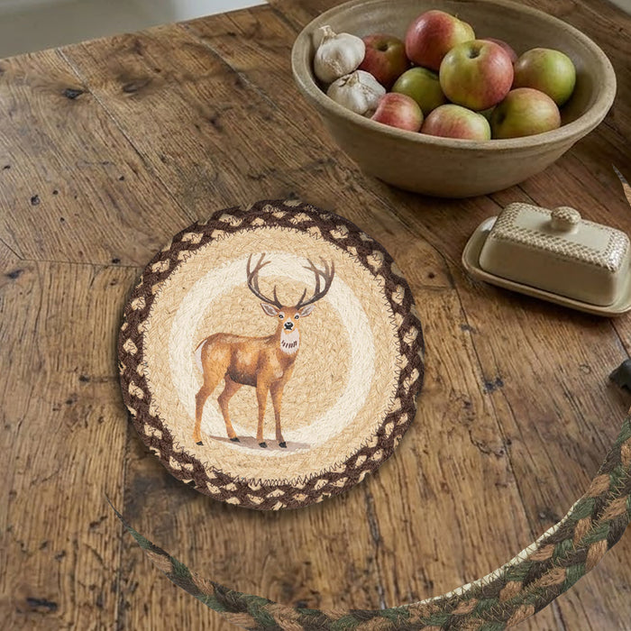 Fall Stag Braided Trivet