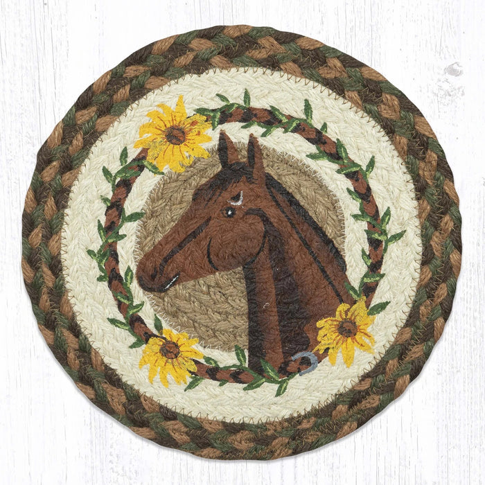 Flower Meadow Horse Braided Trivet
