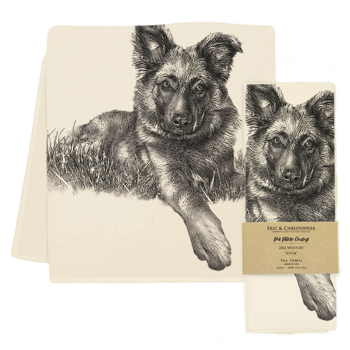 Kevin German Shepherd Puppy Towel by Eric & Christopher