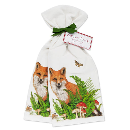 Fox in the Ferns Cotton Kitchen Towels - Set of 2