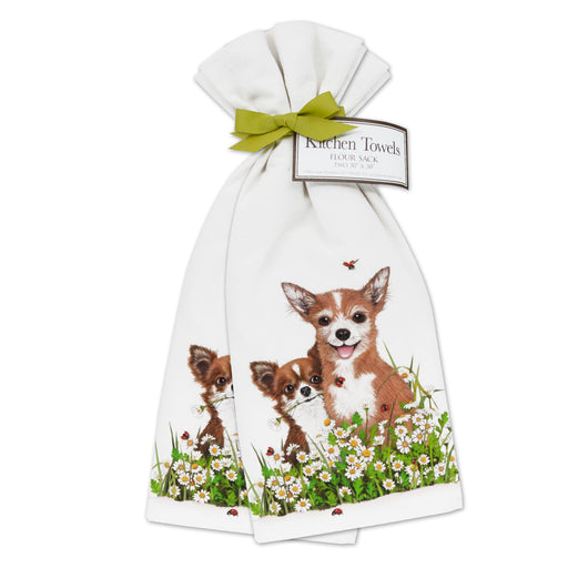 Garden Chihuahua Cotton Kitchen Towels - Set of 2