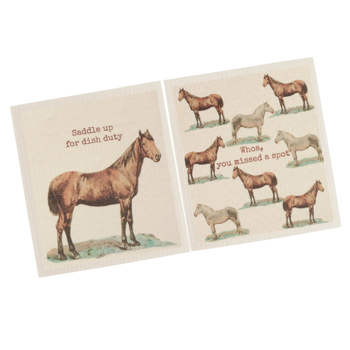 Saddle Up! Swedish Dishcloth - Set of 2