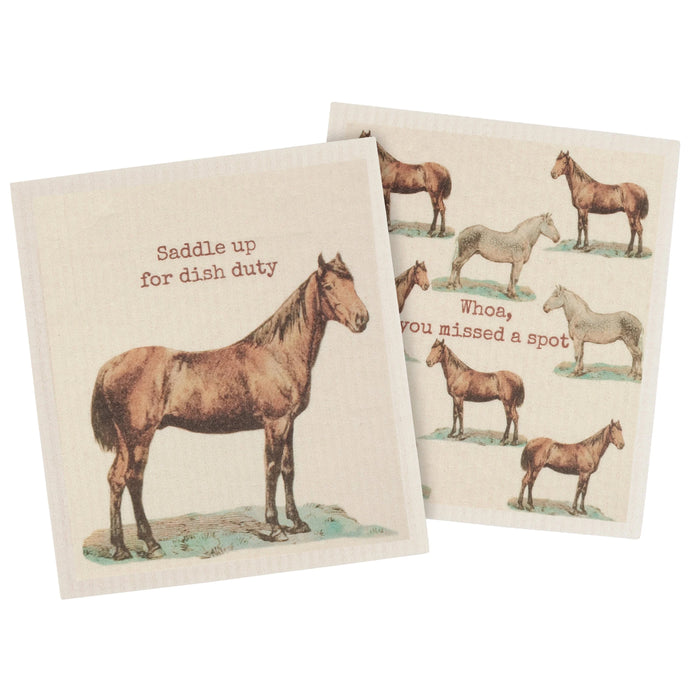 Saddle Up! Swedish Dishcloth - Set of 2