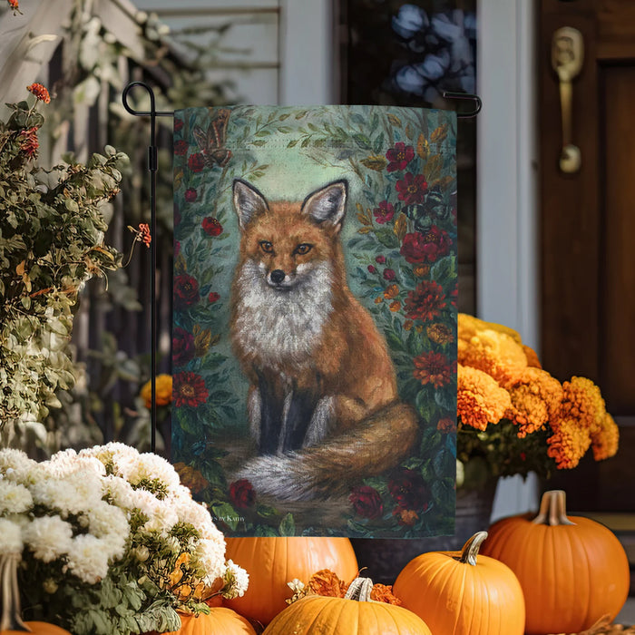 Autumn Woodland Fox Garden Flag