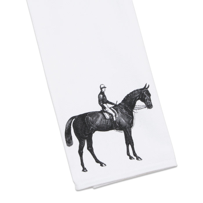 Horse & Jockey Vintage Art Cotton Bar Towel