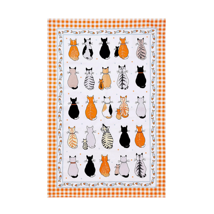 Cats in Waiting Cotton Kitchen Towel