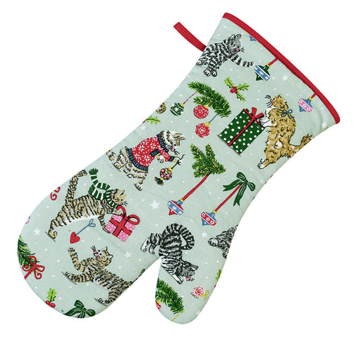 Christmas Morning Cat Patrol Oven Mitt