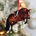 Hunter Jumping Horse Christmas Ornament - Bay