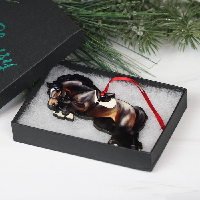 Open Jumper Horse  Christmas Ornament - Dark Bay