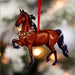 Saddlebred Horse Christmas Ornament - Bay with Wreath