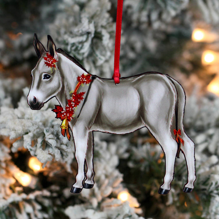 Miniature Donkey Christmas Ornament 