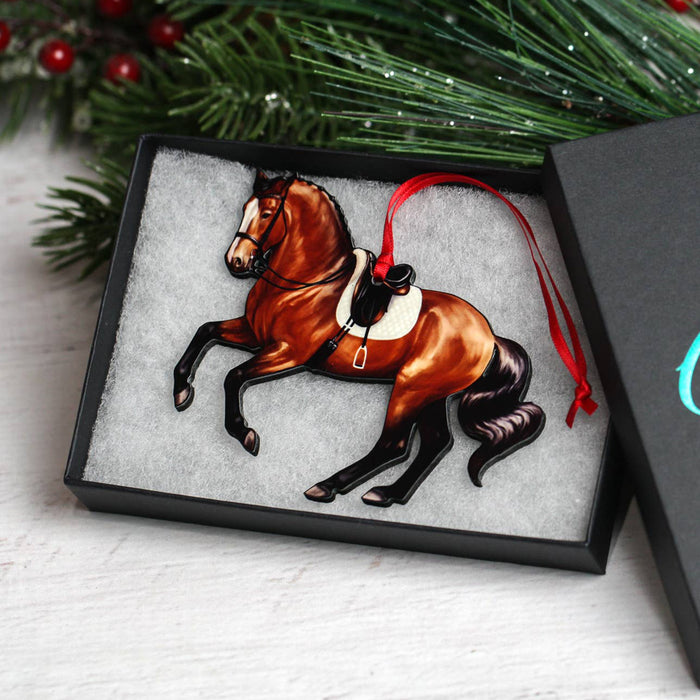 Dressage Horse Christmas Ornament -  Bay