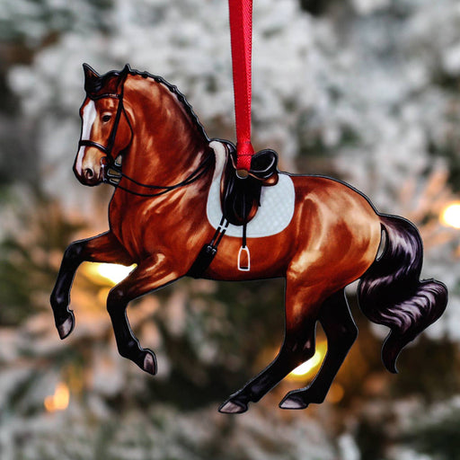 Dressage Horse Christmas Ornament -  Bay