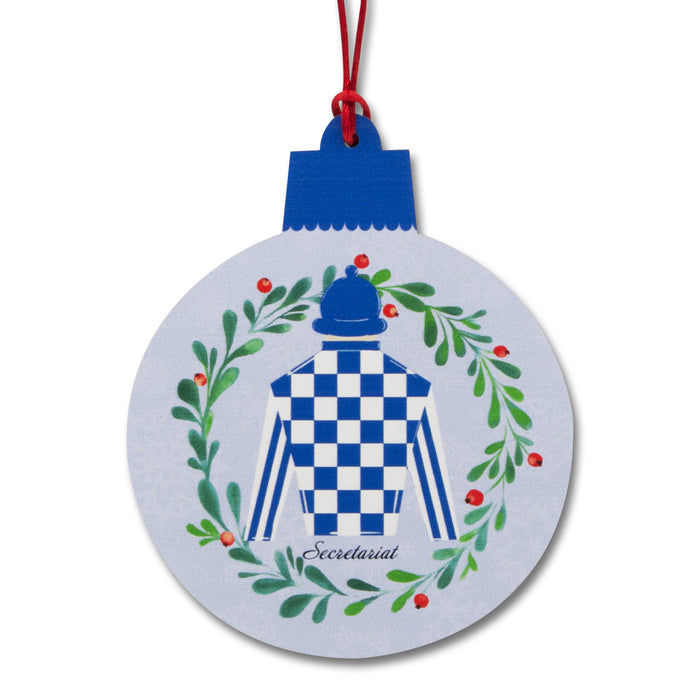 Secretariat Racing Silks Wood Ornament