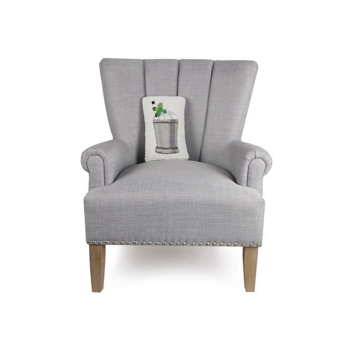 Mint Julep Hooked Accent Pillow 12" x 8"