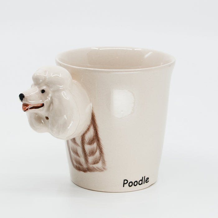 White Poodle Hand-painted Dog Mug