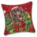Christmas Chocolate Labrador Hooked Dog Pillow