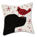 Labrador & Cardinal Hooked Dog Pillow