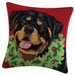 Holiday Rottweiler Hooked Pillow