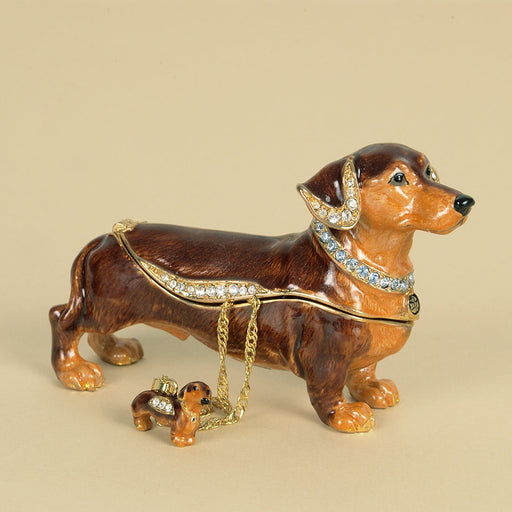 Dachshund Treasure Figurine Box