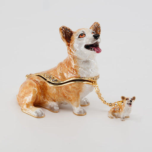 Royal Corgi Figurine Treasure Box