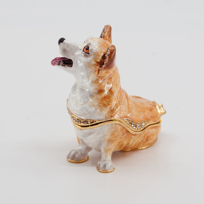 Royal Corgi Figurine Treasure Box