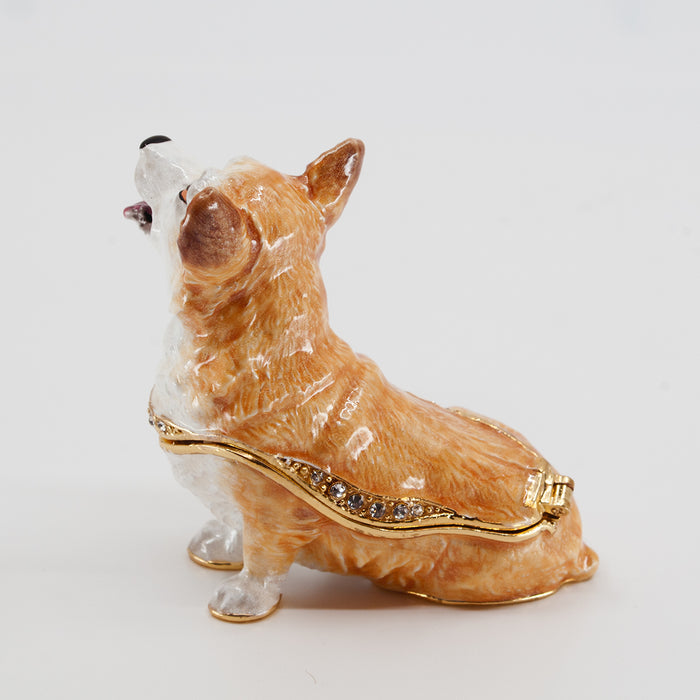 Royal Corgi Figurine Treasure Box