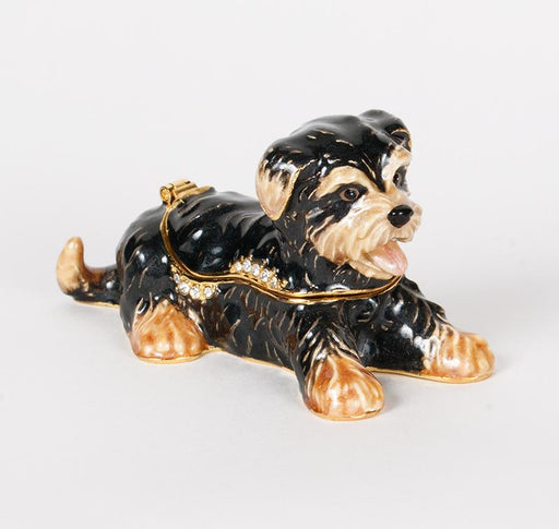 Yorkie Puppy Figurine Box — Horse and Hound Gallery