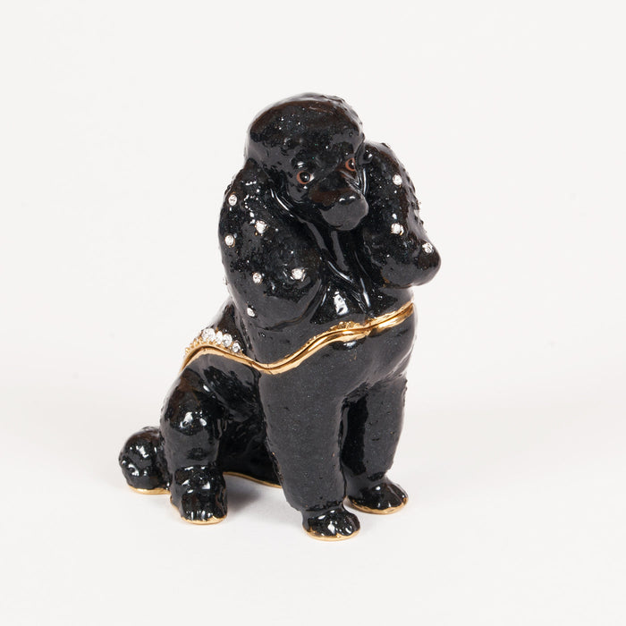 Black Poodle Figurine Treasure Box