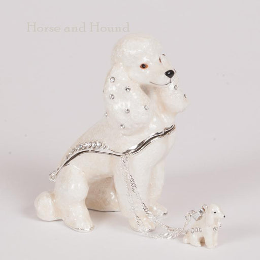 White Poodle Figurine Treasure Box