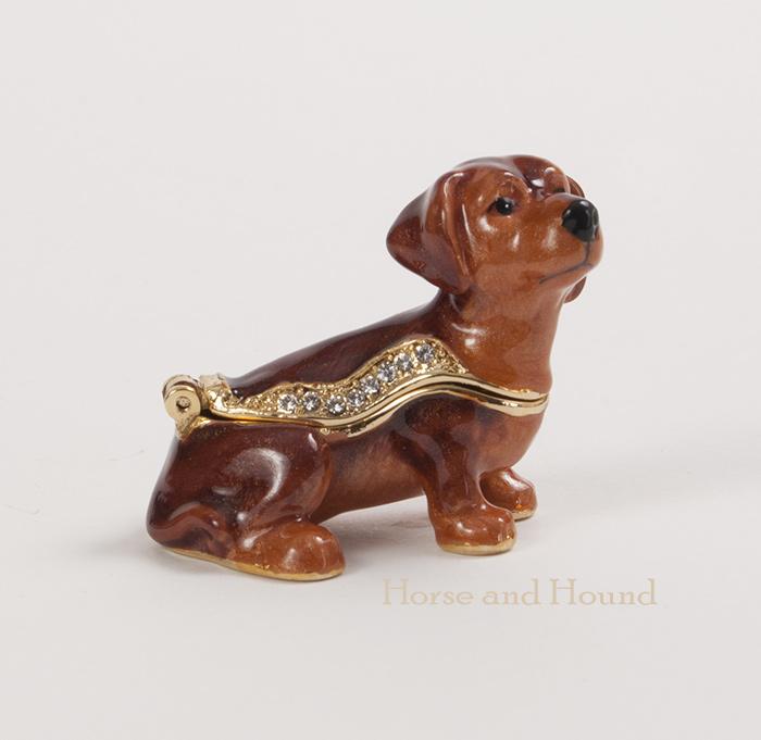 Red Dachshund Mini Figurine Box