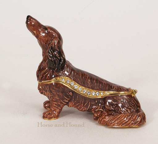 Long-Haired Dachshund Figurine Box