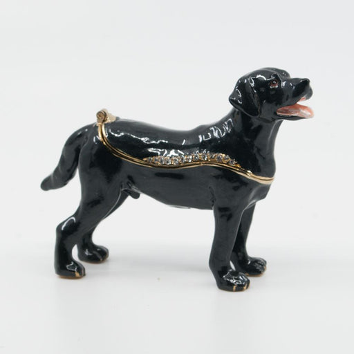 Black Labrador Expresso Figurine Treasure Box