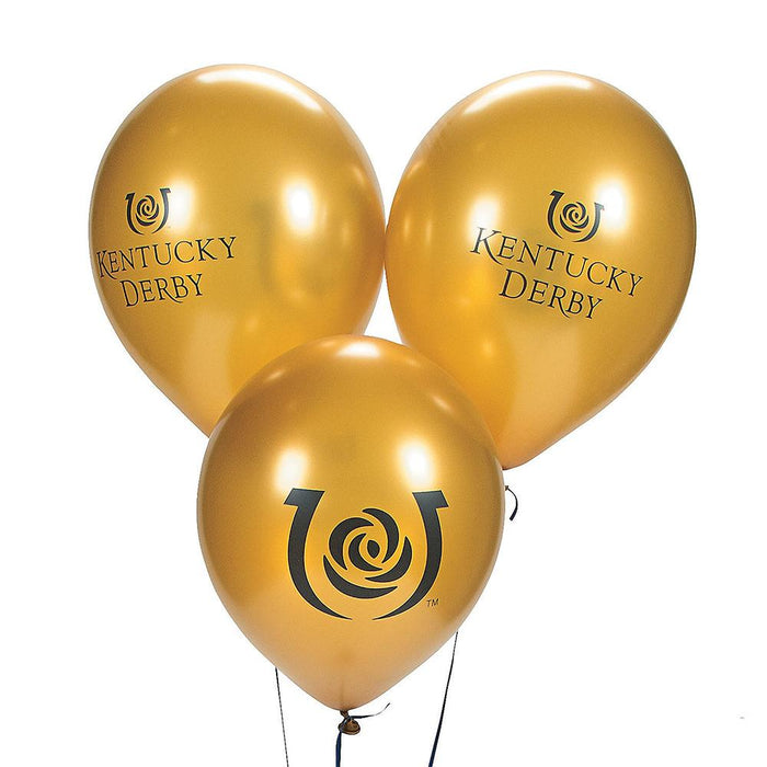 Kentucky Derby Iconic Gold Party Balloons - 10/pkg