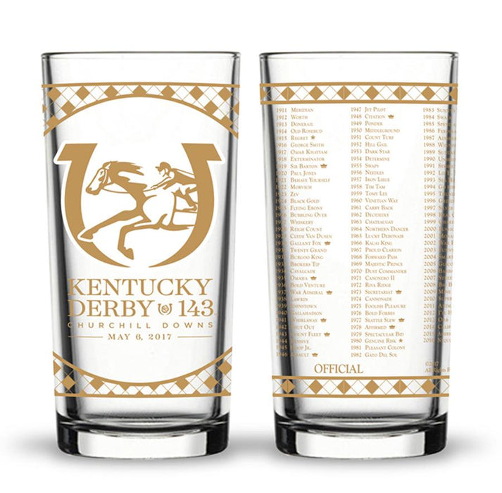 2017 Official 143rd Kentucky Derby Limited Edition Gold Glass