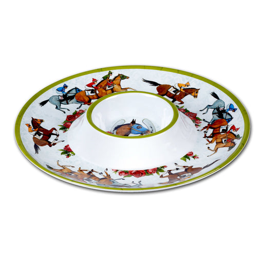 Jockey & Juleps Horse Racing Chip & Dip Platter - Melamine