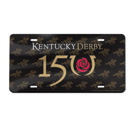 150th Kentucky Derby License Plate Crystal Black Mirror Finish