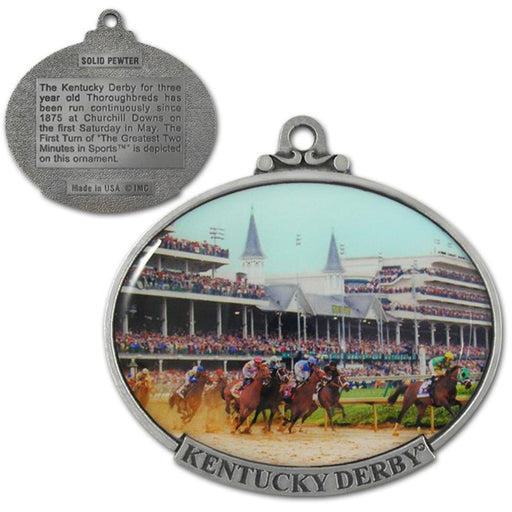 Kentucky Derby First Turn Pewter Ornament