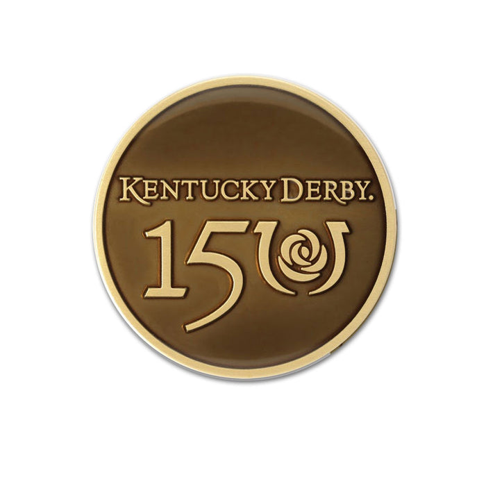 150th Kentucky Derby Lapel Pin - Brass Die Struck Logo