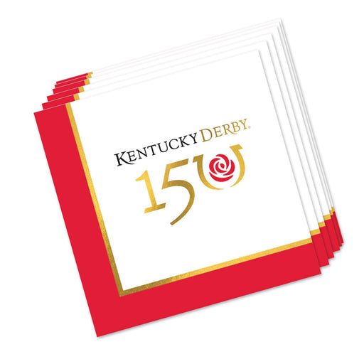 150th Kentucky Derby Paper Luncheon Napkins Gold Foil - Pkg/24