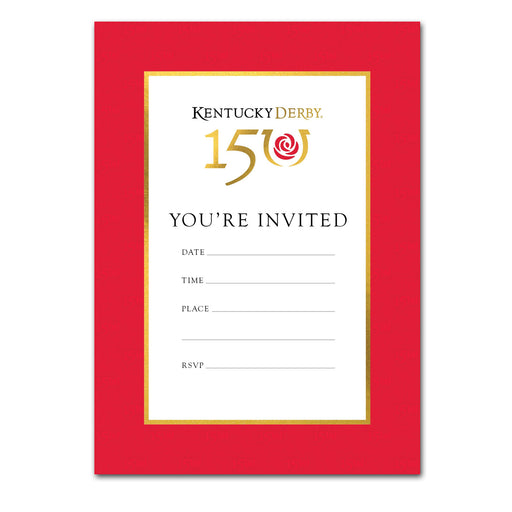 150th Kentucky Derby Invitations Gold Foil - Pkg/8