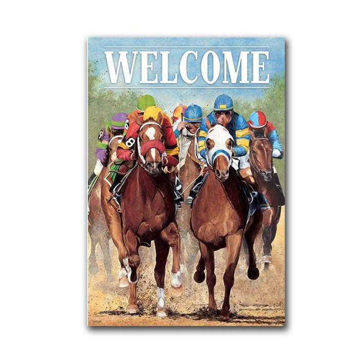 Welcome Horse Racing Flag - Small